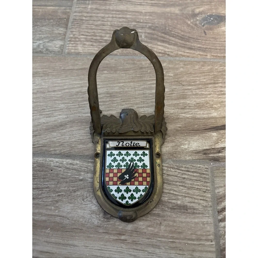 VINTAGE Solid Brass‎ Building Door Knocker Heavy Duty Nolte Hand Written